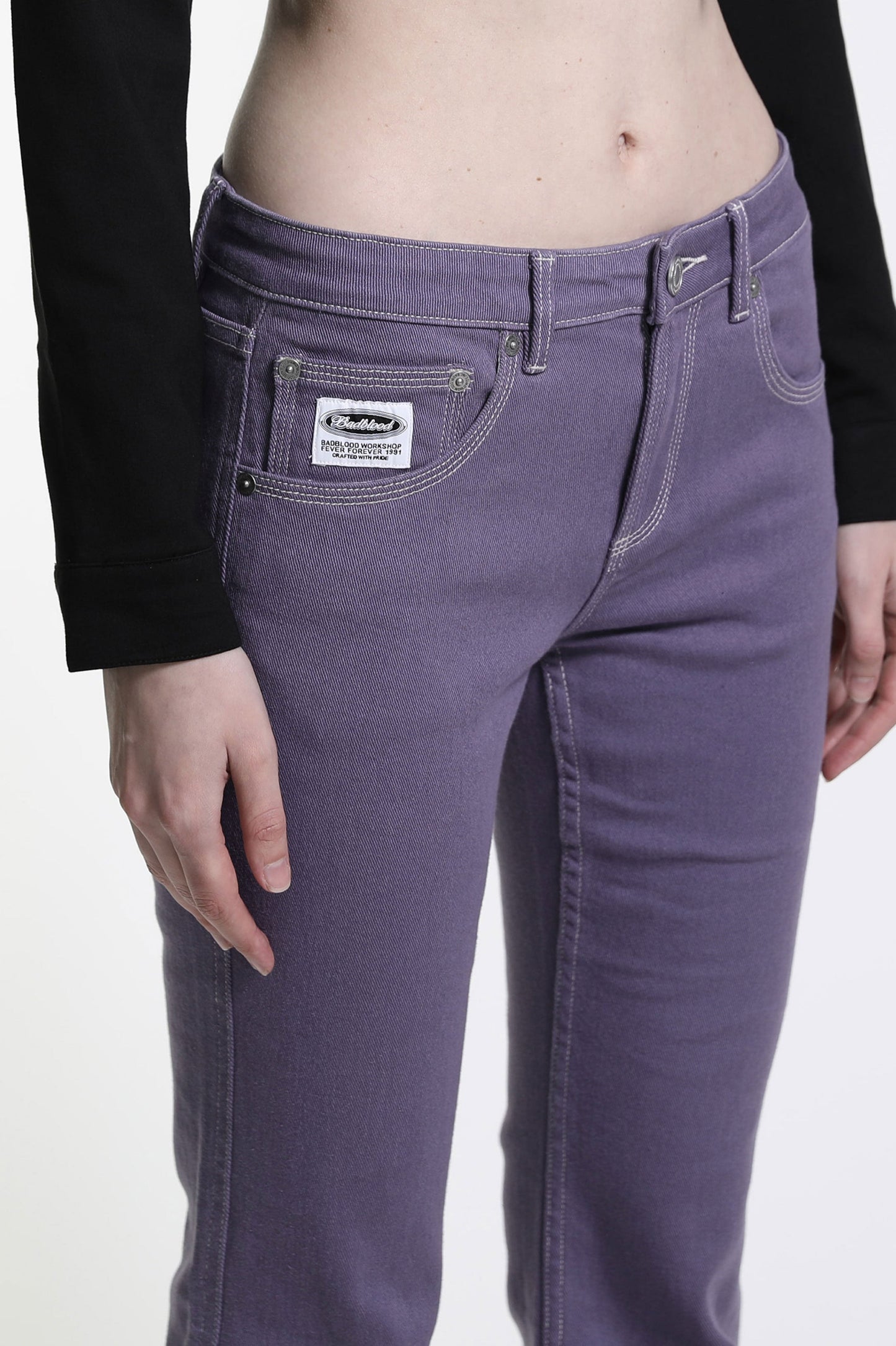 Badblood Workshop Low Rise Pantalon Color Jeans Purple