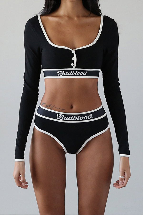 Badblood Athletic Organic Cotton Tee Bra Black