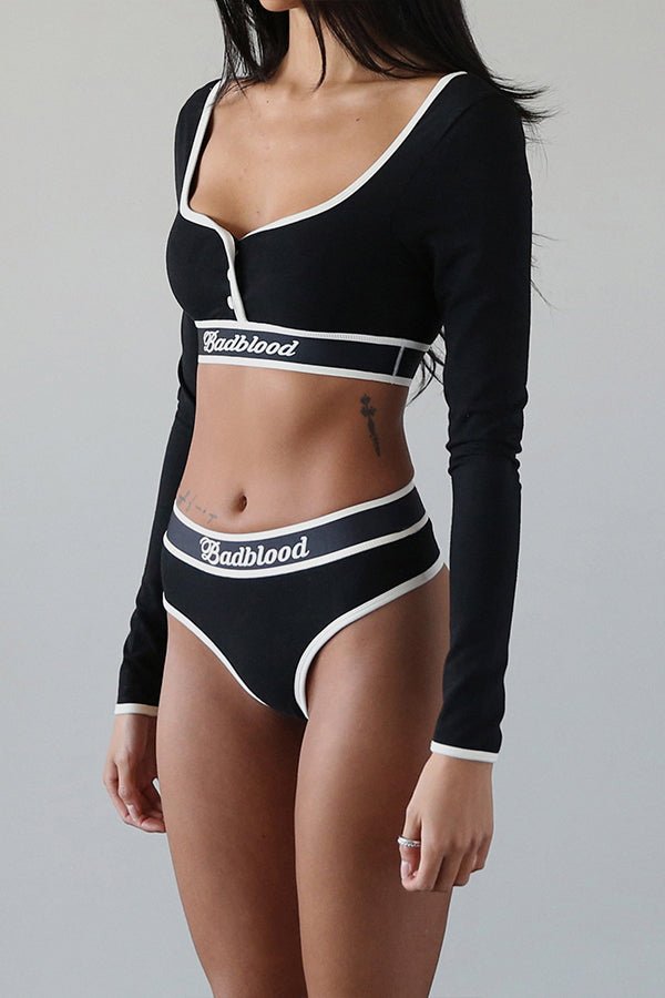 Badblood Athletic Organic Cotton Tee Bra Black