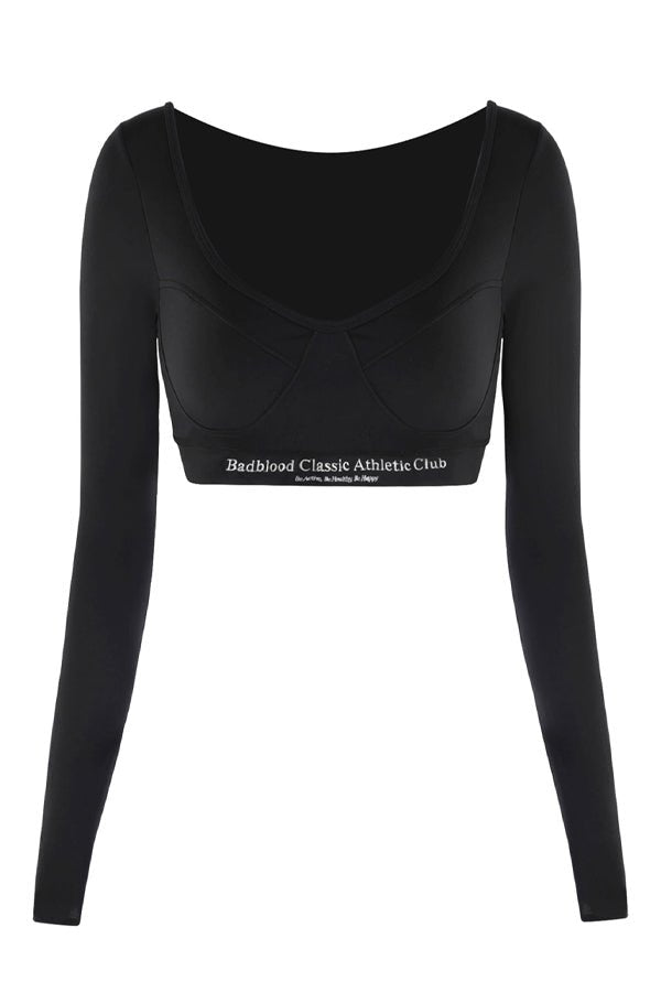 Badblood Classic Athletic Logo Balcony Tee Bra Black