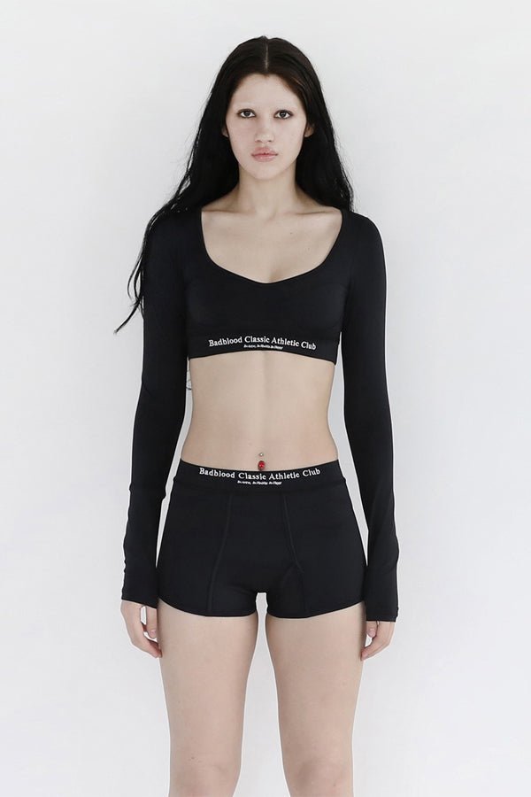 Badblood Classic Athletic Logo Balcony Tee Bra Black