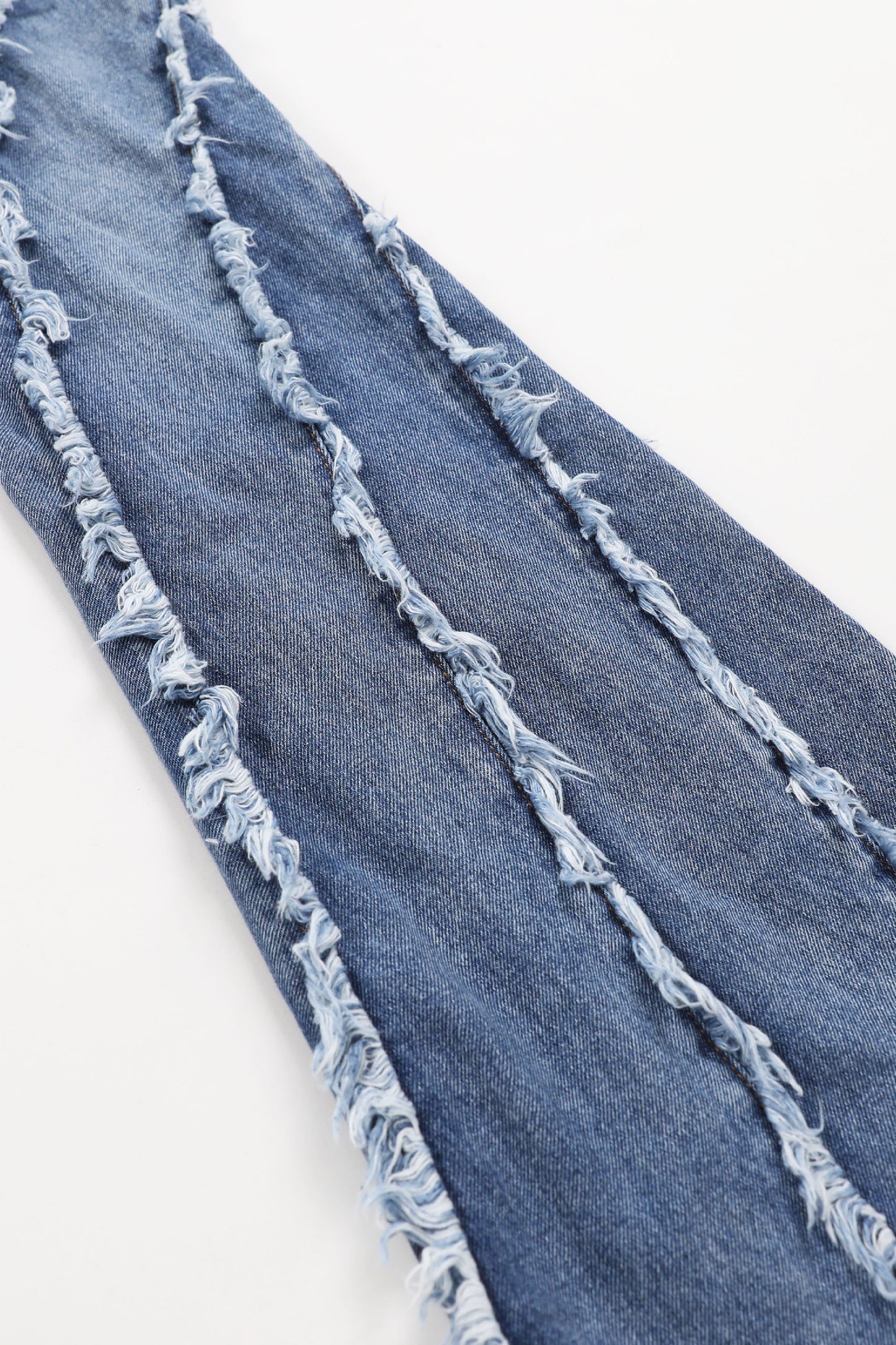 Badblood Twist Frayed Denim Pants Blue