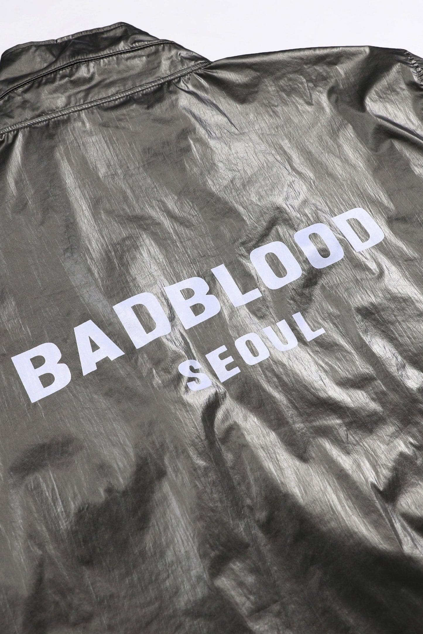 Badblood Printed Logo Nylon Track Jacket Khaki