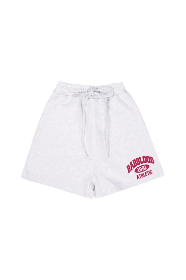 Badblood Arch Logo Heavyweight Lounge Shorts Ash Gray