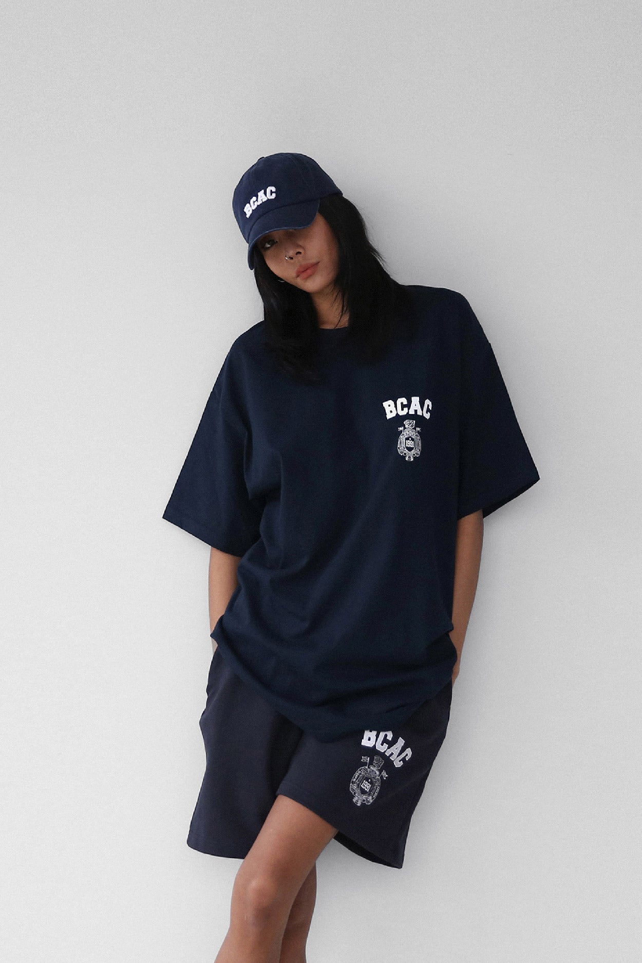 Badblood BCAC emblem washing ball cap Navy