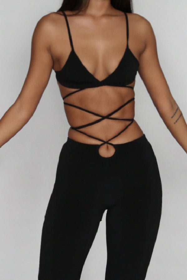 Badblood Ego lace-up bikini Bottom Black